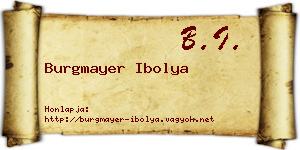 Burgmayer Ibolya névjegykártya